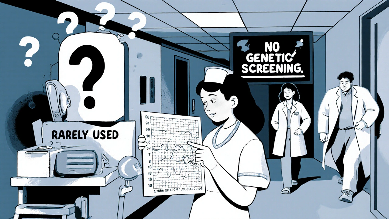 Nurse holding audiogram as doctors ignore hearing loss warning, in vintage UPA animation style.